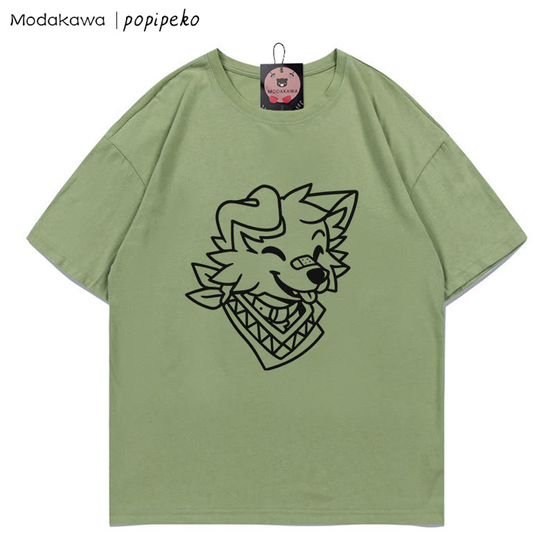 MODAKAWA X popipeko Welpenprint T-Shirt - Green - 5XL - image 4