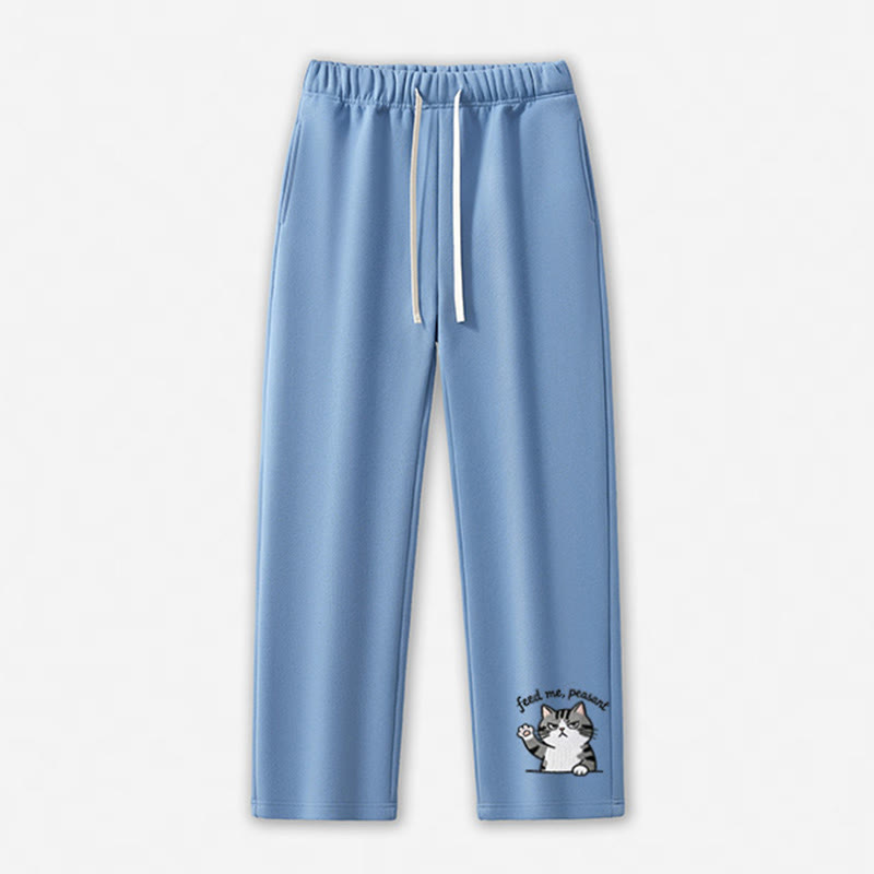 FÜTTER MICH, BAUER! Freizeithose mit Katzenpfoten-Motiv - Blue - 5XL - image 4