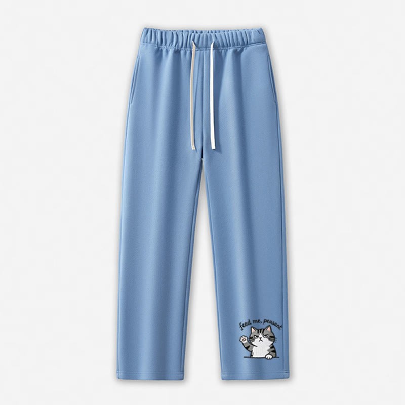 FÜTTER MICH, BAUER! Freizeithose mit Katzenpfoten-Motiv - Blue - 5XL - image 4