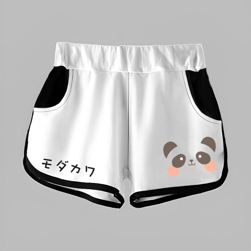 MODAKAWA Shorts mit Farbverlauf und Bärengrafik - Weiß - 5XL - image 5