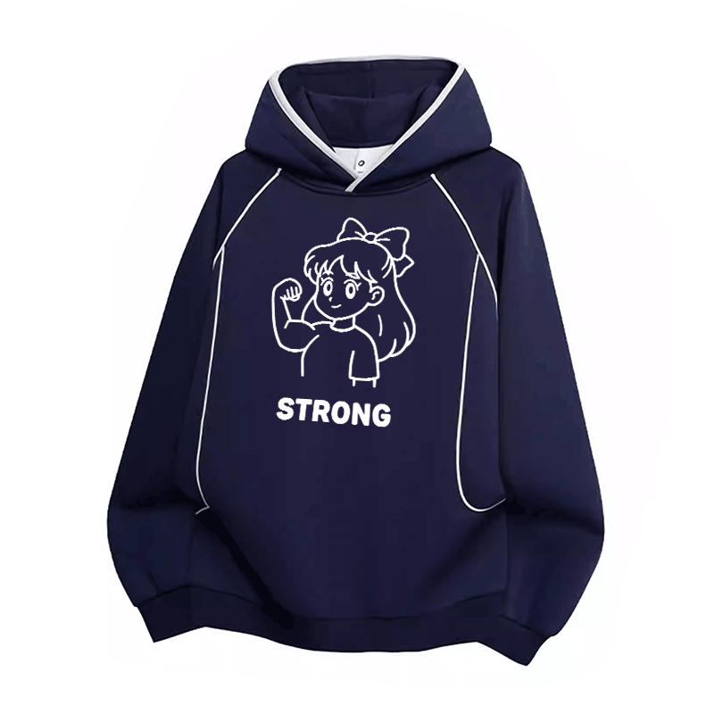 Modakawa Oversize-Pullover-Hoodie mit Raglanärmeln und niedlichem Cartoon-Mädchen-Motiv - Purplish Blue - 3XL - image 4