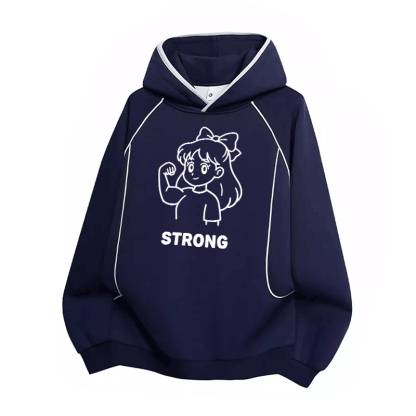 Modakawa Oversize-Pullover-Hoodie mit Raglanärmeln und niedlichem Cartoon-Mädchen-Motiv - Purplish Blue - 3XL - image 4