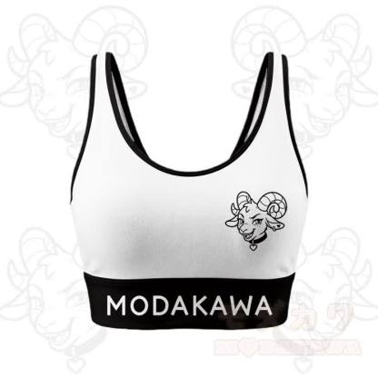 Ziegen-Grafik Crop Tank Sport Top Shorts Modakawa passendes Outfit - Weißes Oberteil - 5XL - image 4