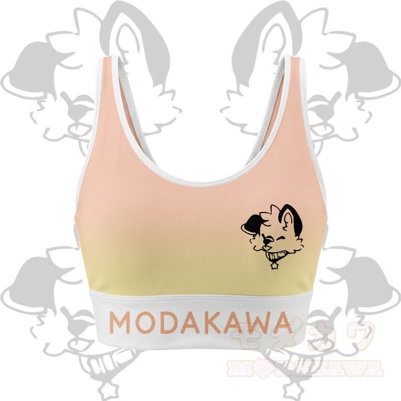MODAKAWA X popipeko Puppy Graphic Modakawa Crop Tank Sport Top Skirt Matching Outfit - Gelbes Oberteil - 2XL - image 4
