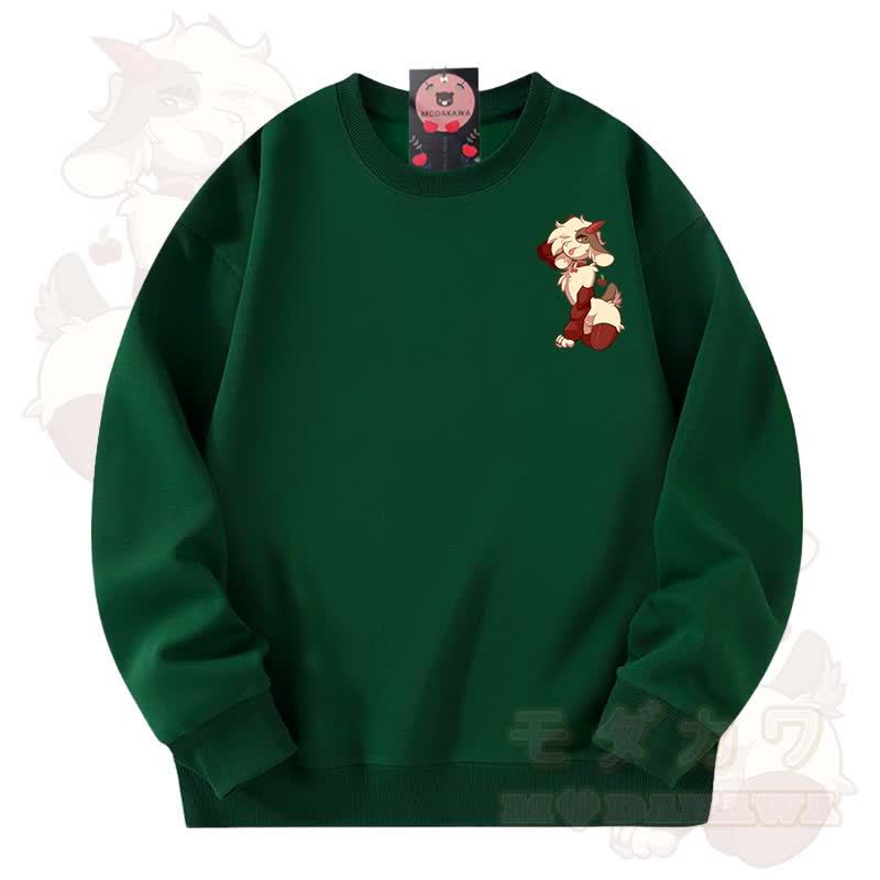 MODAKAWA X zarckets Unisex-Sweatshirt mit niedlichem Schaf-Motiv - Grün - 3XL - image 7