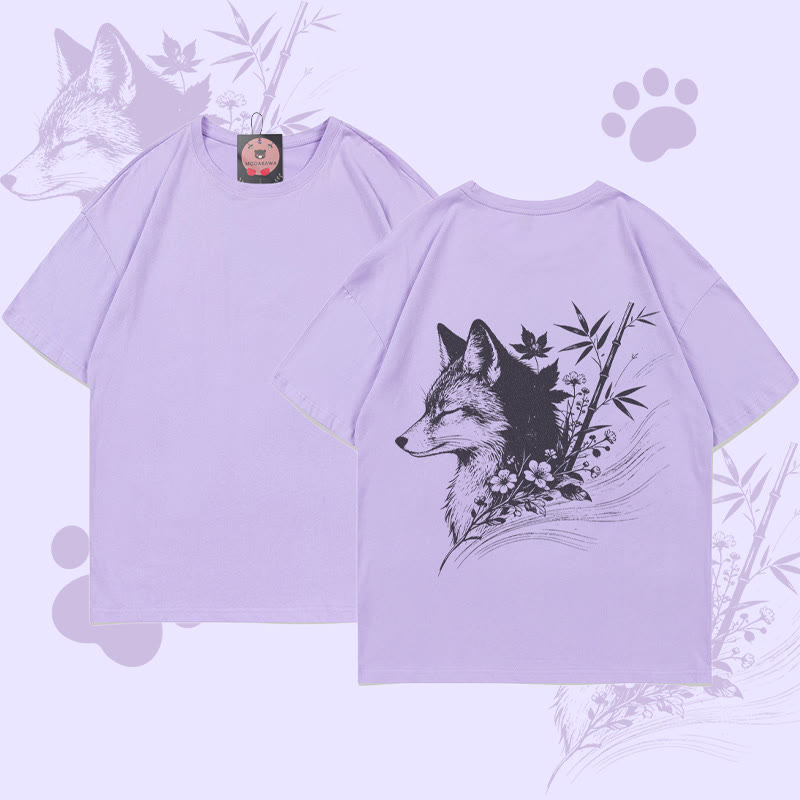 MODAKAWA Bambusfuchs-Grafik-T-Shirt - Purple - 5XL - image 3