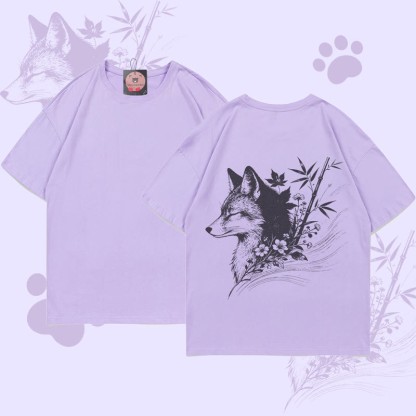 MODAKAWA Bambusfuchs-Grafik-T-Shirt - Purple - 5XL - image 3