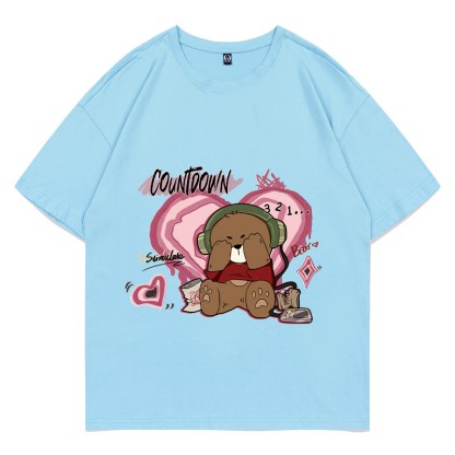 MODAKAWA COUNTDOWN Cover Eyes Bear Grafik-T-Shirt - Blue - 5XL - image 2