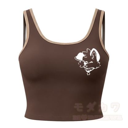 MODAKAWA X popipeko Hundeprint Cami Top Split Skort Zweiteiliges Set - Kaffee-Top - 2XL - image 14