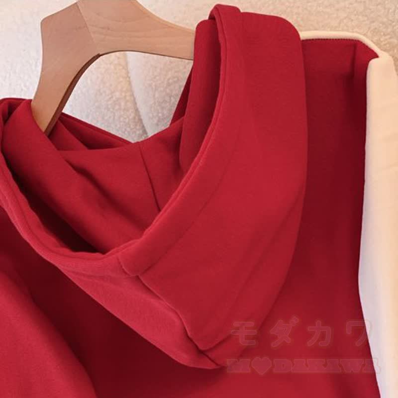 Kapuzenpulloverkleid im chinesischen Stil mit Hasen- und Kranichmuster - image 5