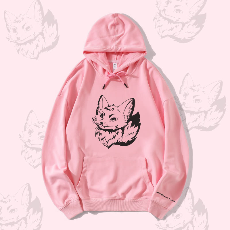 MODAKAWA Arctic Fox Graphic Streetwear Pullover Hoodie - Pink - 5XL - image 3