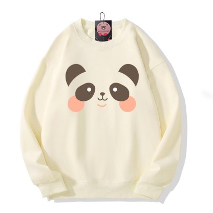 Sweatshirt mit Bärenmuster und Rundhalsausschnitt - Beige - 5XL - image 3