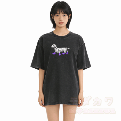 Dalmatiner-Grafik Modakawa Unisex Vintage Washed T-Shirt - image 3