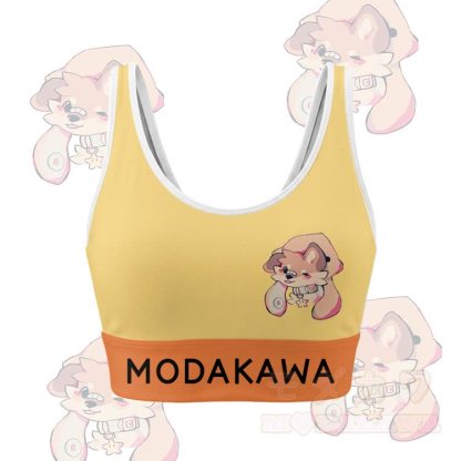 MODAKAWA X popipeko Puppy Graphic Crop Tank Tank Sport Top Shorts Bikini Matching Outfit - Gelbes Oberteil - 5XL - image 6