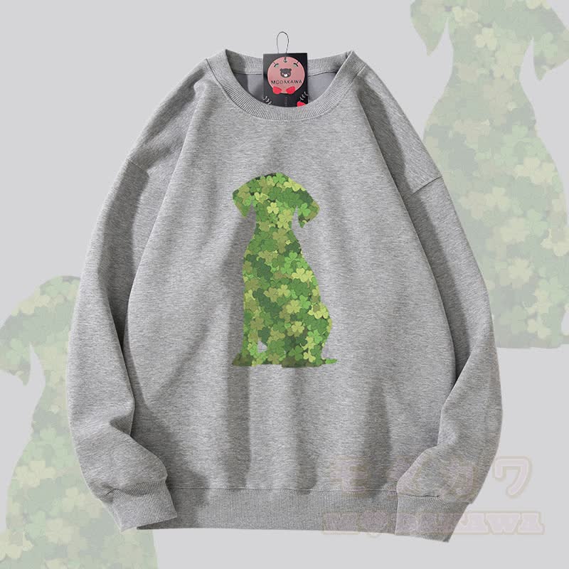 MODAKAWA Unisex-Sweatshirt mit Kleeblatt-Hundemotiv - Grau - 5XL - image 3