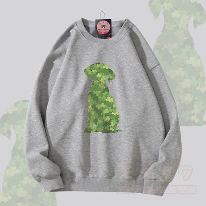 MODAKAWA Unisex-Sweatshirt mit Kleeblatt-Hundemotiv - Grau - 5XL - image 3
