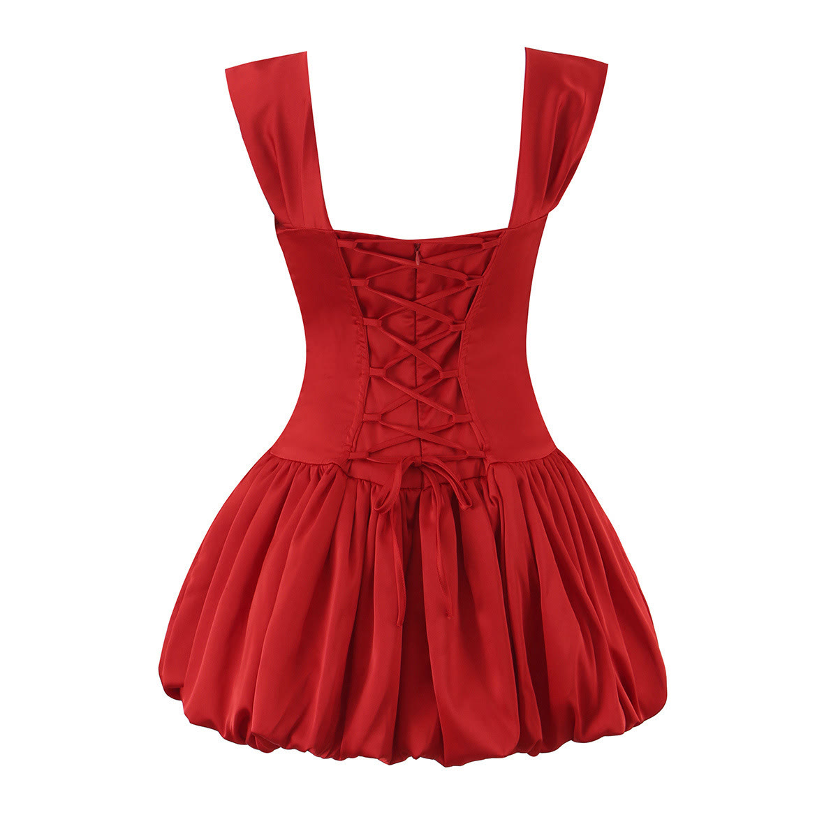 Kleid mit eckigem Ausschnitt und Stäbchen in der Taille - image 8