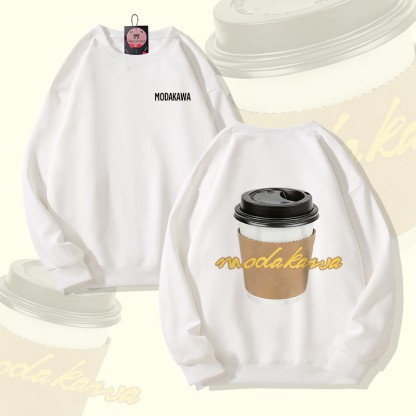 MODAKAWA Unisex-Sweatshirt mit Kaffeetassen-Motiv - White - 5XL - image 3