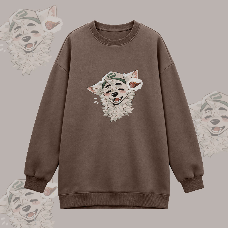  MODAKAWA X atka Fox Graphic Oversized Crewneck Sweatshirt - Brown - 3XL - image 2