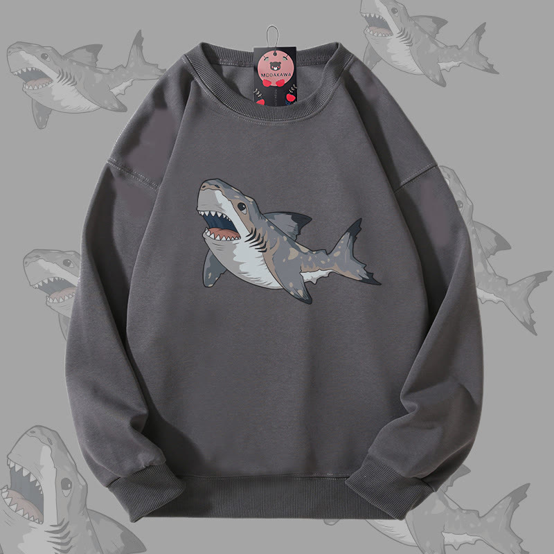 MODAKAWA Unisex-Sweatshirt mit Sixgill Shark Grafik - Dark Grey - 5XL - image 2
