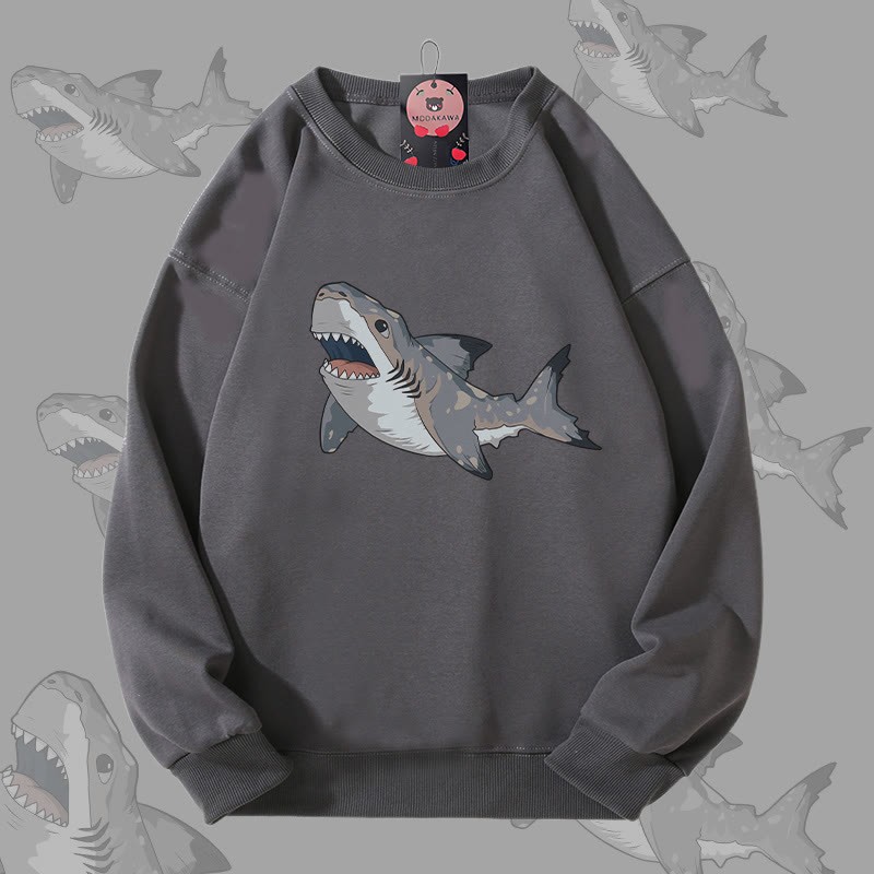 MODAKAWA Unisex-Sweatshirt mit Sixgill Shark Grafik - Dark Grey - 5XL - image 2