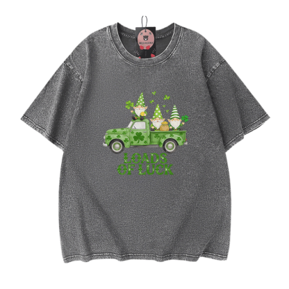 St. Pakrit-Tag – VIEL GLÜCK – Autografik – Modakawa Vintage-T-Shirt aus 100 % Baumwolle - Grey - 5XL - image 9