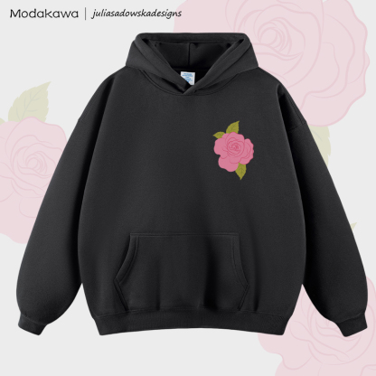 MODAKAWA X juliasadowskadesigns Fleecegefütterter Hoodie mit Rosenmotiv - Black - 2XL - image 2
