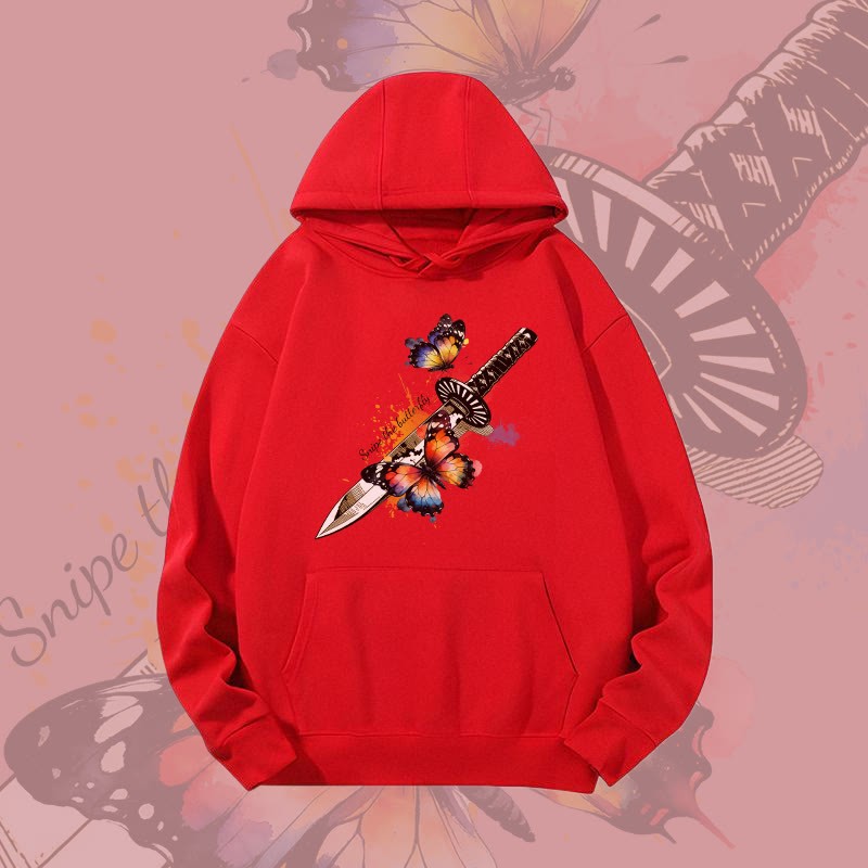 MODAKAWA Schmetterlingsschwert-Grafik-Hoodie (schwer) - Red - 2XL - image 5