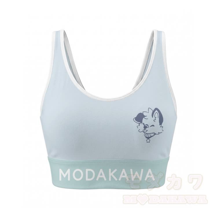 MODAKAWA X popipeko Puppy Graphic Crop Tank Top Sport Top Flare Pants Matching Outfit - Blaues Oberteil - 2XL - image 5