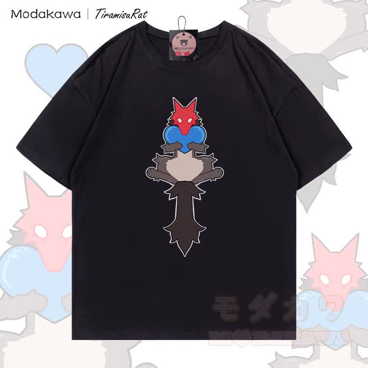MODAKAWA X TiramisuRat Rat Heart Graphic 100% Cotton T-Shirt - Schwarz - 5XL - image 5