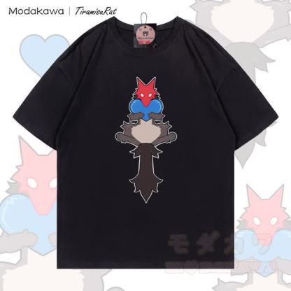 MODAKAWA X TiramisuRat Rat Heart Graphic 100% Cotton T-Shirt - Schwarz - 5XL - image 5