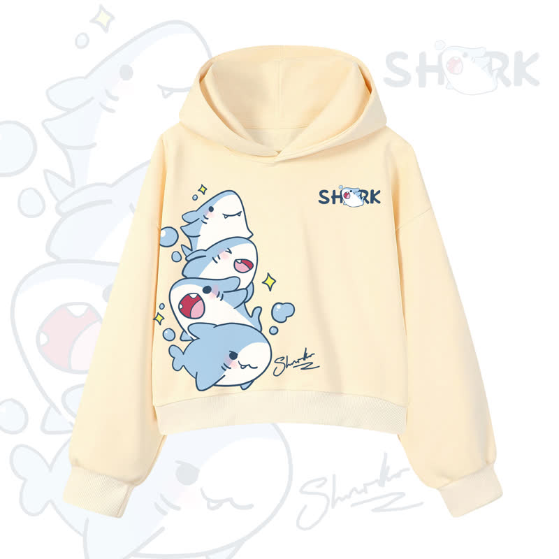 MODAKAWA Bubble Sharks Grafik-Crop-Couche aus Baumwolle - Yellow - 3XL - image 9
