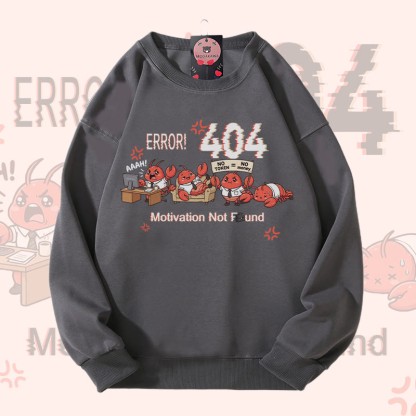 ERROR 404 MOTIVATION NICHT GEFUNDEN Lustiges Modakawa-Sweatshirt mit Flusskrebs-Grafik - Grey - 5XL - image 6