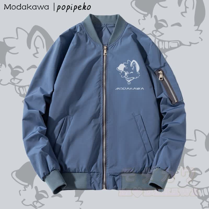 MODAKAWA X popipeko Puppy Graphic Zip Up Outerwear Jacket - Verdickt - Blau - 4XL - image 3