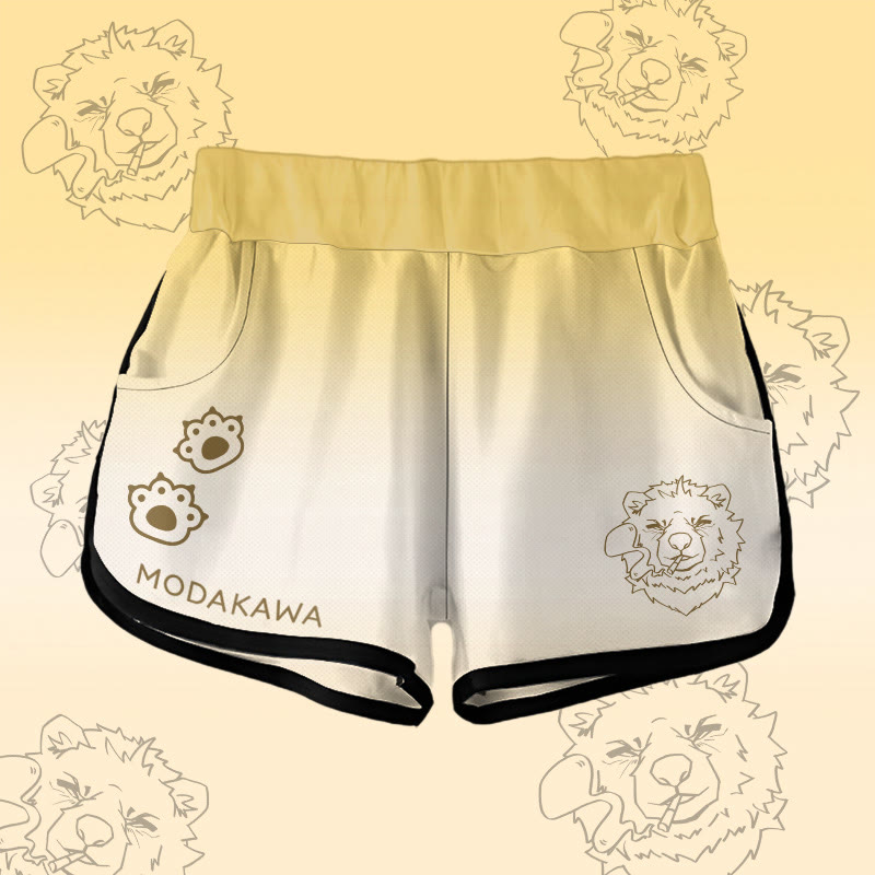 MODAKAWA Smoking Bear Gradient Shorts - Yellow - 5XL - image 2