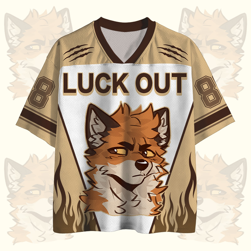 MODAKAWA X atka LUCK OUT Fox Number Graphic Vintage Mesh Jersey T-Shirt - image 2