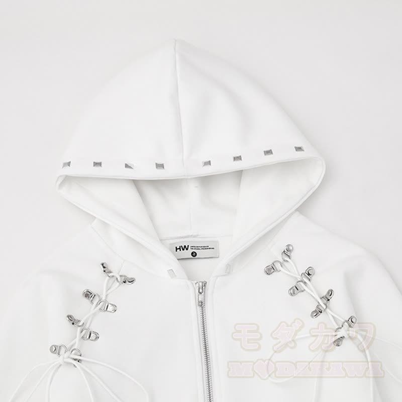 Hochwertige, strapazierfähige Kapuzenjacke im amerikanischen Stil mit Kordelzug und Reißverschluss - image 9