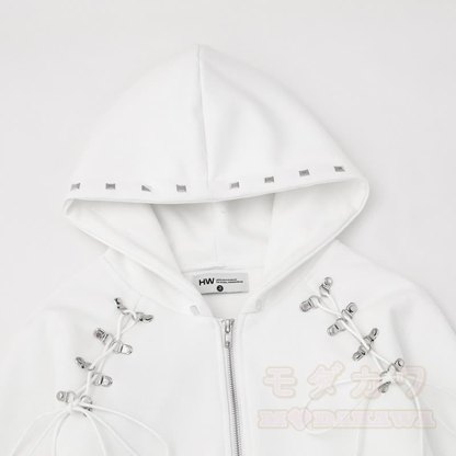 Hochwertige, strapazierfähige Kapuzenjacke im amerikanischen Stil mit Kordelzug und Reißverschluss - image 9