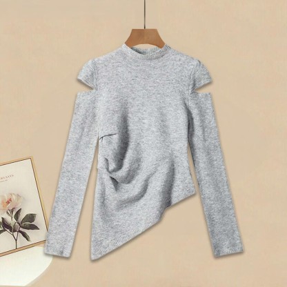 Zweiteiliger Pullover mit Kreuzstrickmuster und Hose mit weitem Bein - image 8