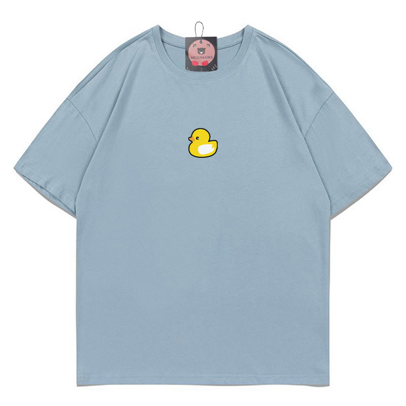 Modakawa-T-Shirt aus 100 % Baumwolle mit Enten-Print - Blue - 5XL - image 4