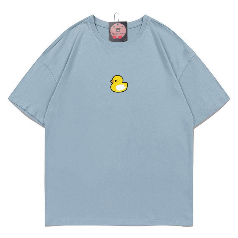 Modakawa-T-Shirt aus 100 % Baumwolle mit Enten-Print - Blue - 5XL - image 4