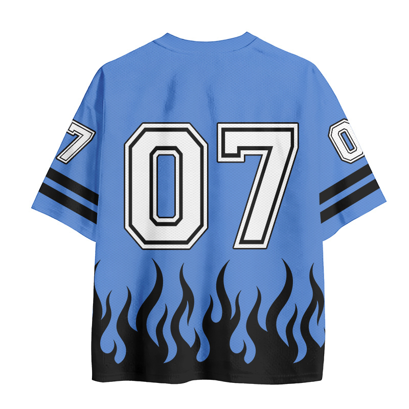 PSALM Flügelkreuz Nummer Grafik Vintage Mesh Jersey T-Shirt - image 3