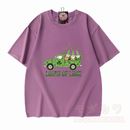 VIEL GLÜCK St. Pakrit's Day Autografik Modakawa Vintage gewaschenes T-Shirt aus 100% Baumwolle - Lila - 5XL - image 6