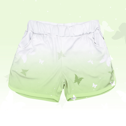 T-Shirt mit Schmetterlingsmotiv aus 100 % Baumwolle, dazu passende Shorts von Modakawa - White & Green Shorts - 5XL - image 5