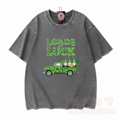 VIELE GLÜCK! Modakawa Vintage-T-Shirt aus 100 % Baumwolle mit Grafik zum St. Pakrit-Tag - Grau - 5XL - image 9