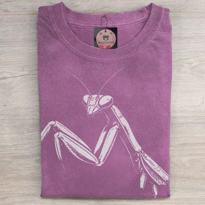 MODAKAWA Gottesanbeterin-Grafik Unisex Vintage Washed T-Shirt - Purple - 5XL - image 3