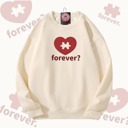 MODAKAWA FOREVER Puzzle Heart Graphic Unisex Sweatshirt - Beige - 5XL - image 6