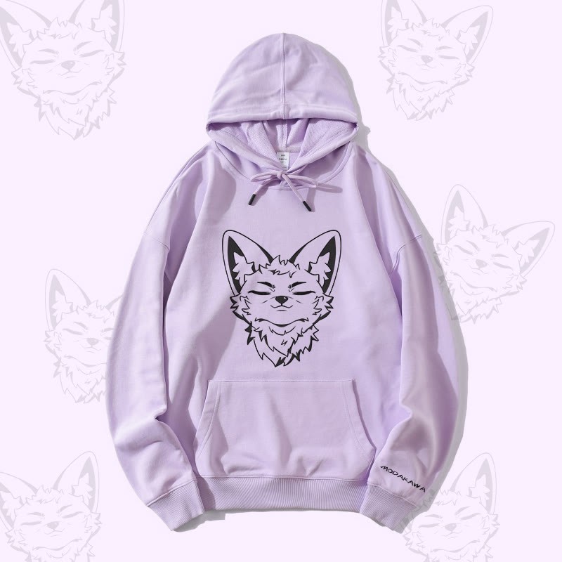 MODAKAWA Corsac Fox Graphic Streetwear Pullover Hoodie - Purple - 5XL - image 2