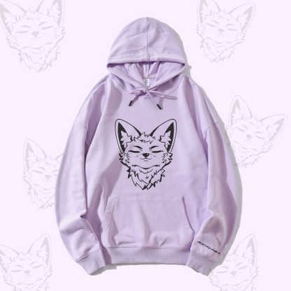MODAKAWA Corsac Fox Graphic Streetwear Pullover Hoodie - Purple - 5XL - image 2