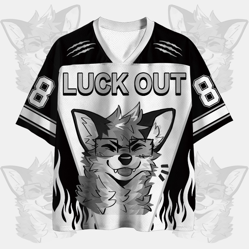 MODAKAWA X atka LUCK OUT Brille Fuchs Nummer Grafik Vintage Mesh Jersey T-Shirt - image 7